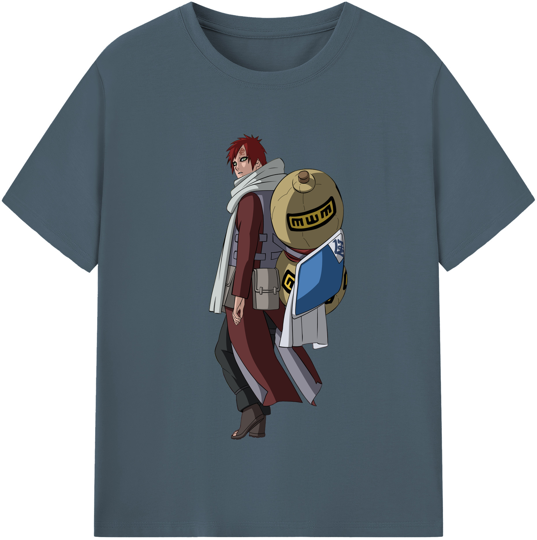 （画像用） NARUTO -ナルト- ガアラ Gaara 綿100％半袖Tシャツ（フロントプリント）